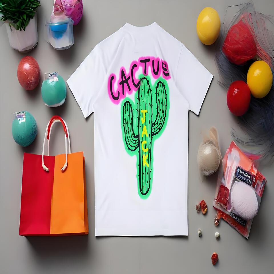 Cactus Jack White Cotton T-Shirt Streetwear Style