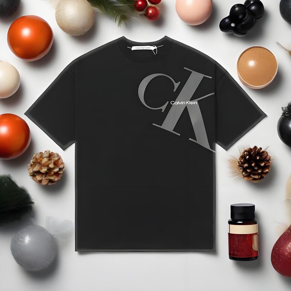 Calvin Klein Black Combed Cotton Relaxed Crewneck Tee