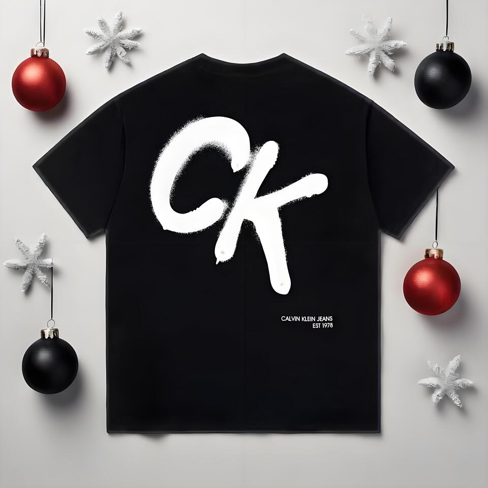 Calvin Klein Jeans Black Cotton Graffiti T-Shirt