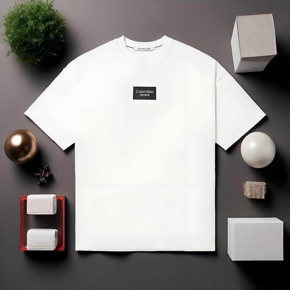 Calvin Klein Jeans White Cotton Loose Fit T-Shirt