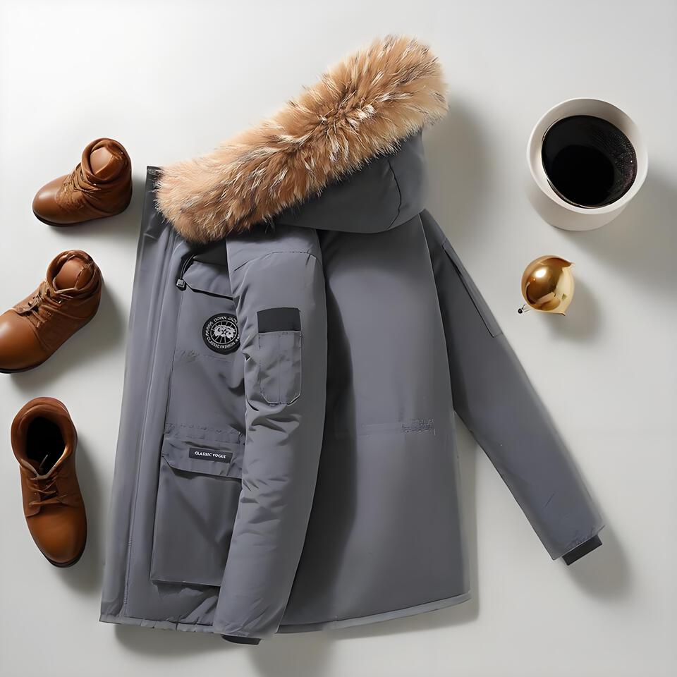 Canada Goose Gray Down Jacket Windproof Unisex Outdoor Parka