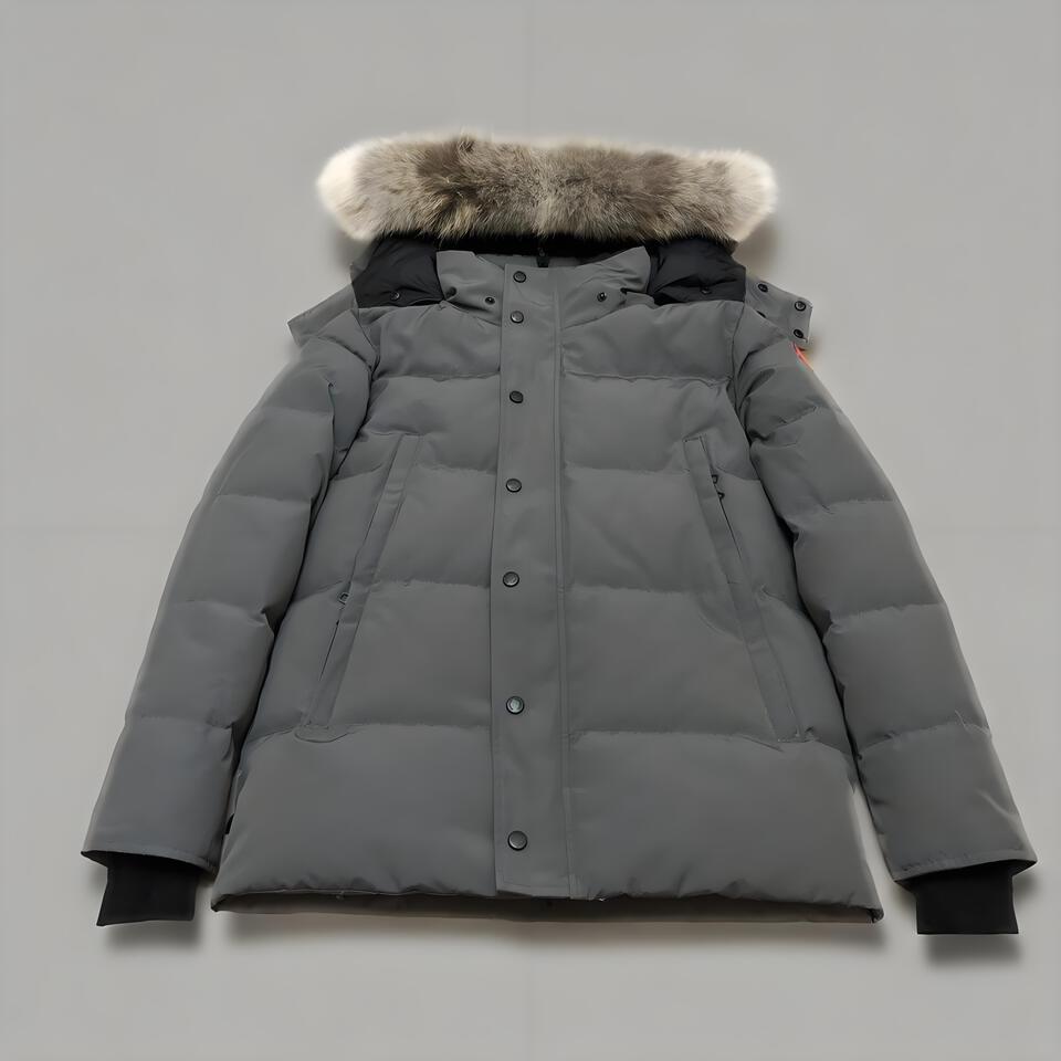 Canada Goose Gray Hooded Down Jacket Unisex Warm Parka