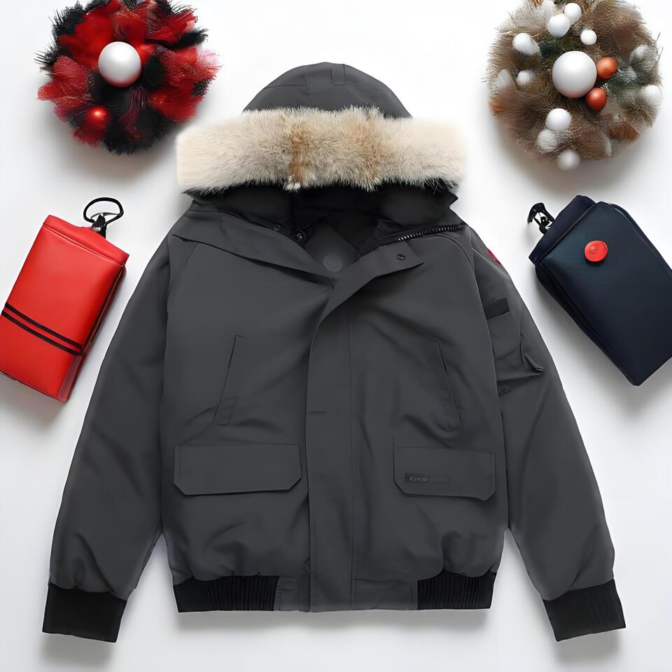 Canada Goose Gray Hooded Down Parka For Men And Women