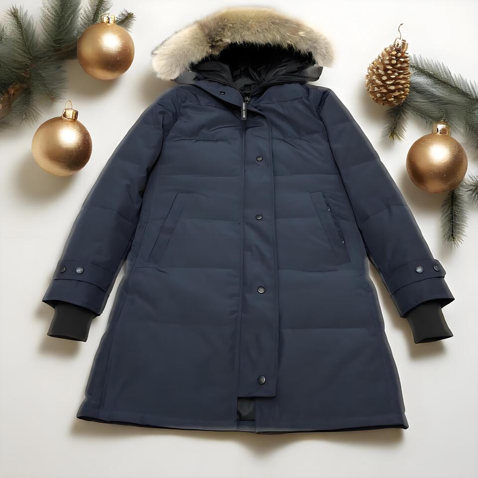 Canada Goose Navy Blue Long Waterproof Down Parka For Winter