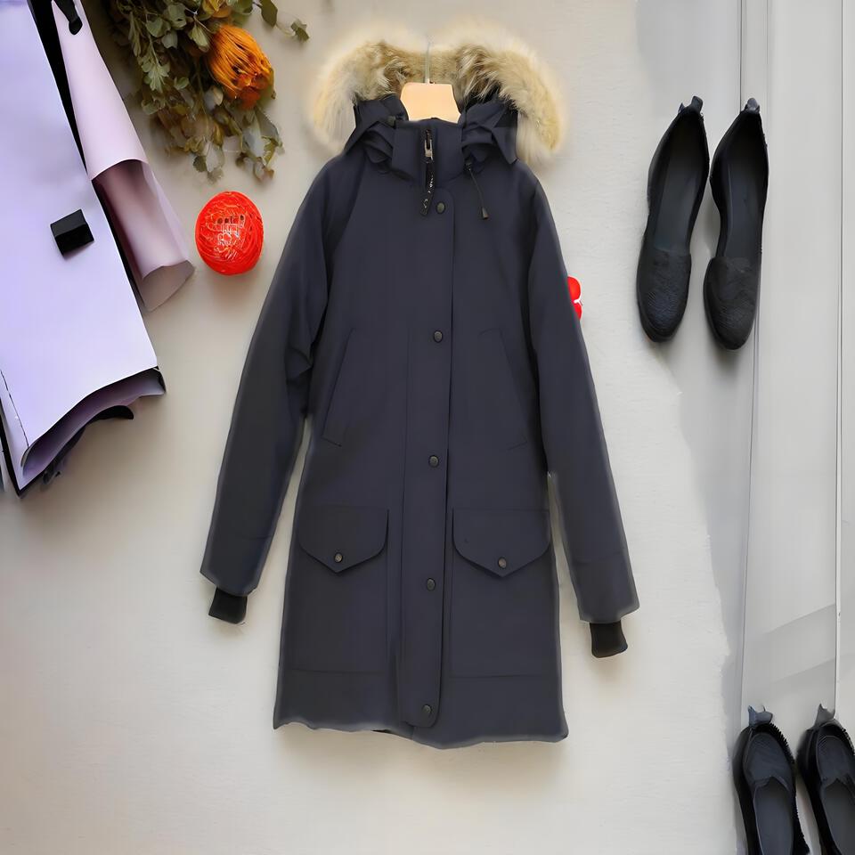 Canada Goose Navy Blue Waterproof Winter Parka With Hood