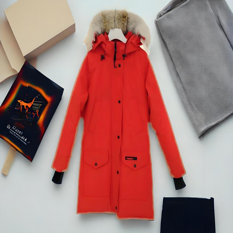 Canada Goose Red Waterproof Long Parka With Hood