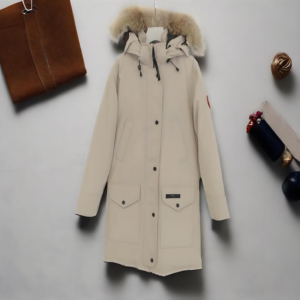Canada Goose White Waterproof Down Hooded Coat Warm Winter Parka