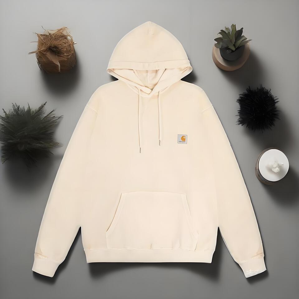 Carhartt Beige Cotton Hoodie Loose Workwear Street Jacket