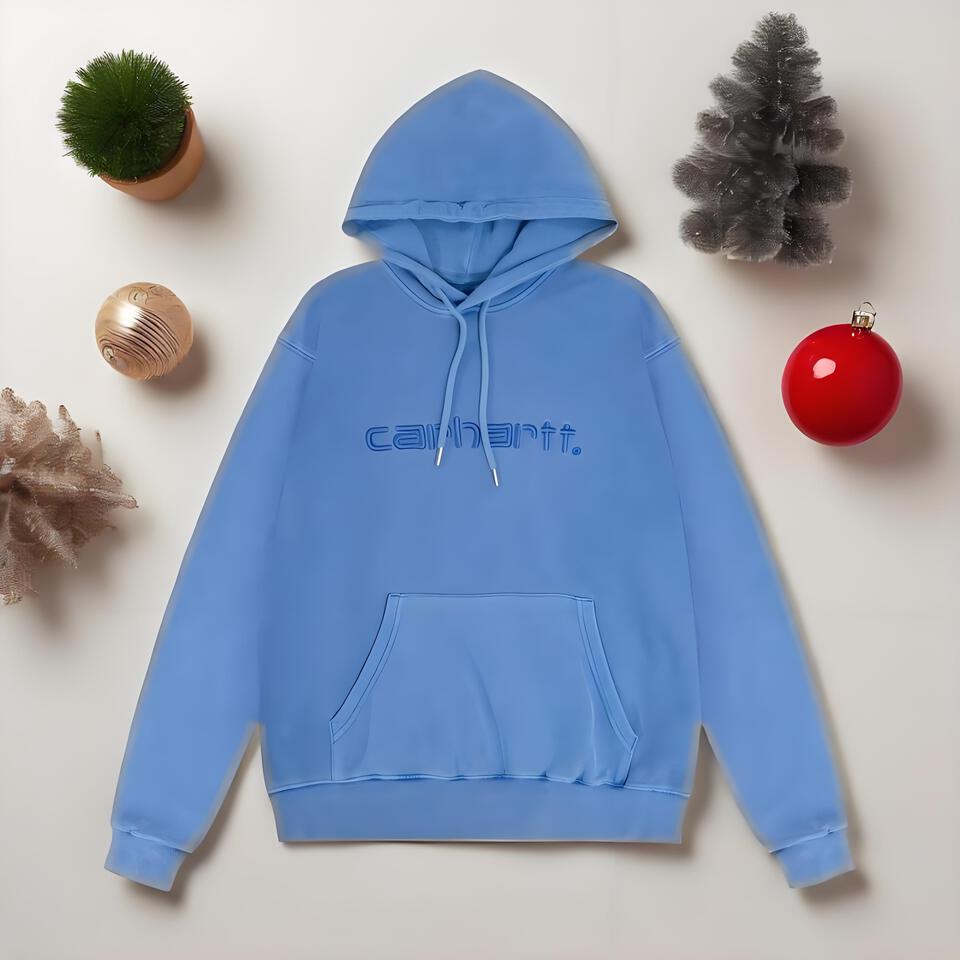 Carhartt Blue Cotton Hooded Sweatshirt
