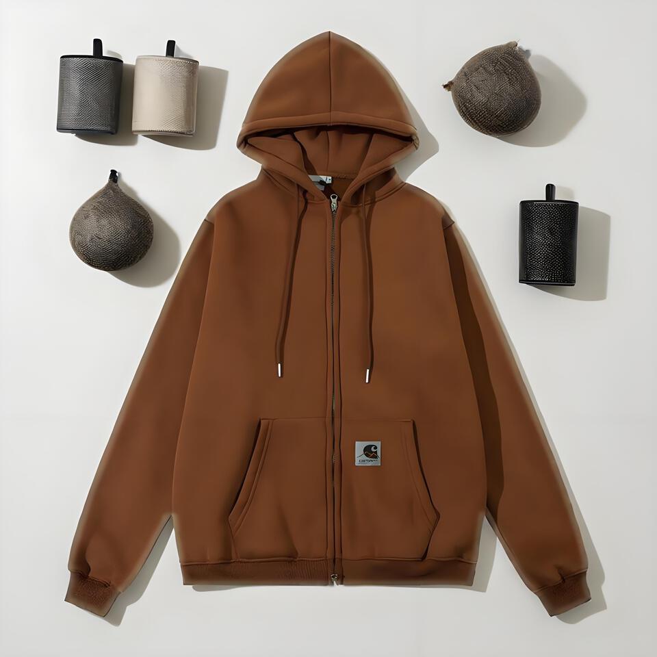 Carhartt Brown Unisex Hooded Sweatshirt Workwear Style