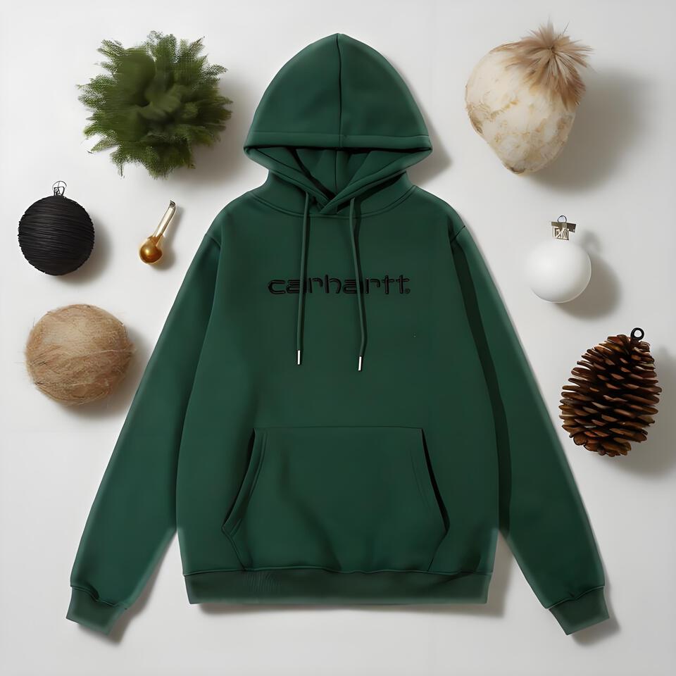 Carhartt Green Unisex Hooded Sweatshirt Workwear Style