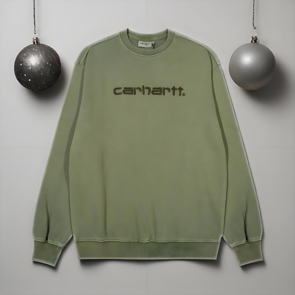 Carhartt Olive Green Unisex Crewneck Sweatshirt Workwear Style