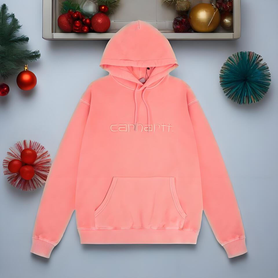 Carhartt Pink Fleece Hoodie Unisex Streetwear Casual
