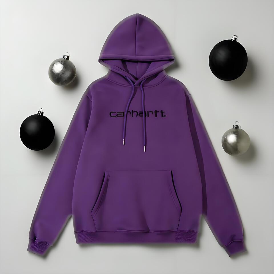 Carhartt Purple Unisex Hooded Cotton Sweatshirt Streetwear