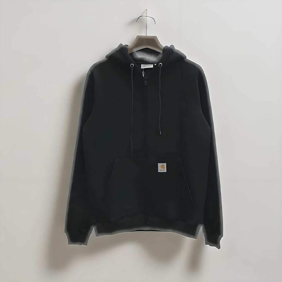 Carhartt Unisex Black Cotton Hooded Sweatshirt