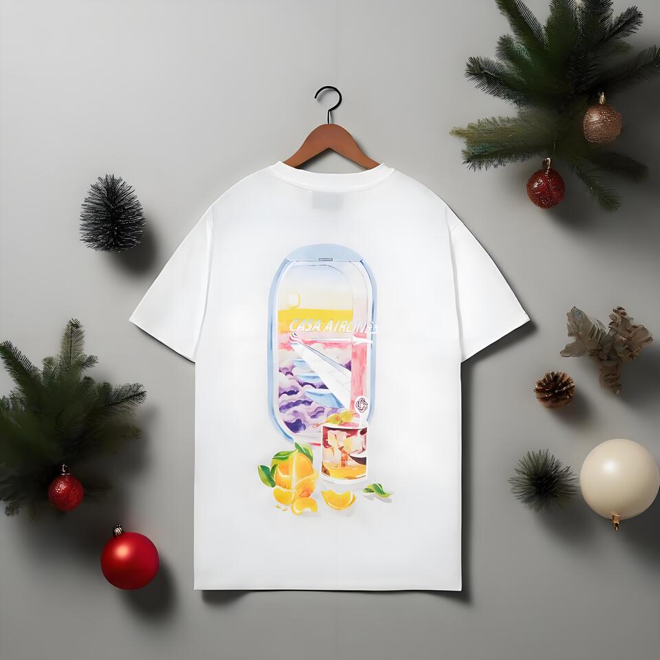 Casa Airlines Unisex Cotton T-Shirt Travel Print Top
