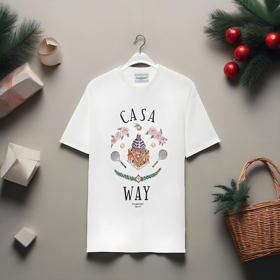 CasaBabat White Cotton Printed Crew Neck T-Shirt