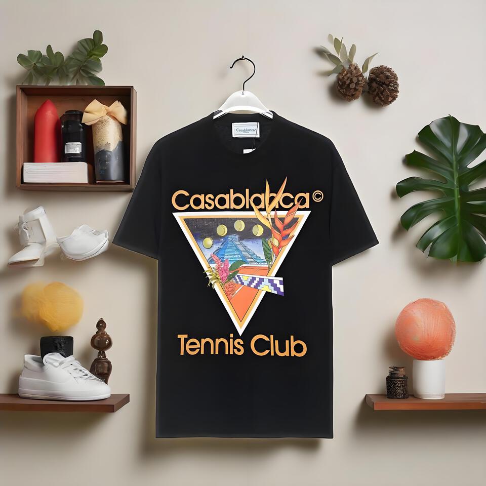 Casablanca Black Cotton Unisex Oversized T-Shirt