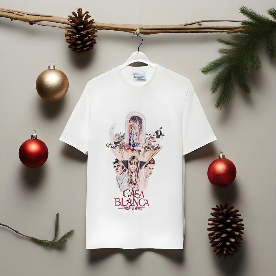 Casablanca Grand Prix White Printed Cotton Oversized T-Shirt