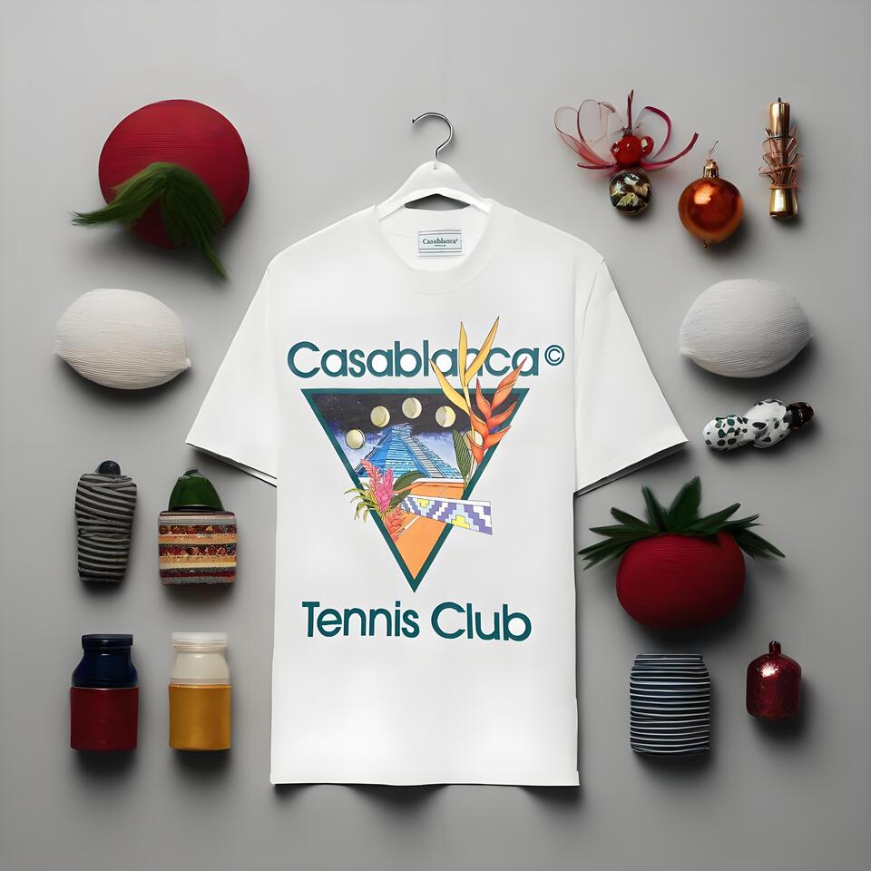 Casablanca Loose Fit White Cotton T-Shirt