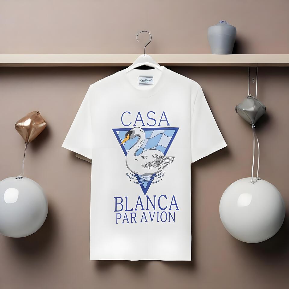 Casablanca Oversized White Cotton T-Shirt Unisex Vacation Style