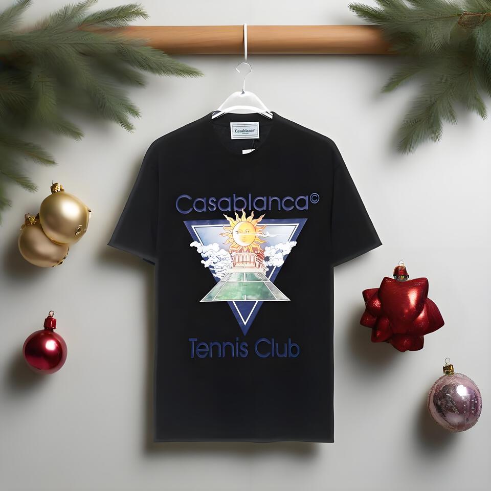Casablanca Tennis Club Black Cotton Loose Fit T-Shirt