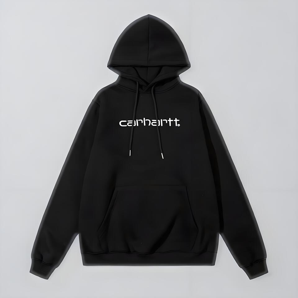 CEIRHEINTT Black Cotton Hoodie Unisex Streetwear Casual