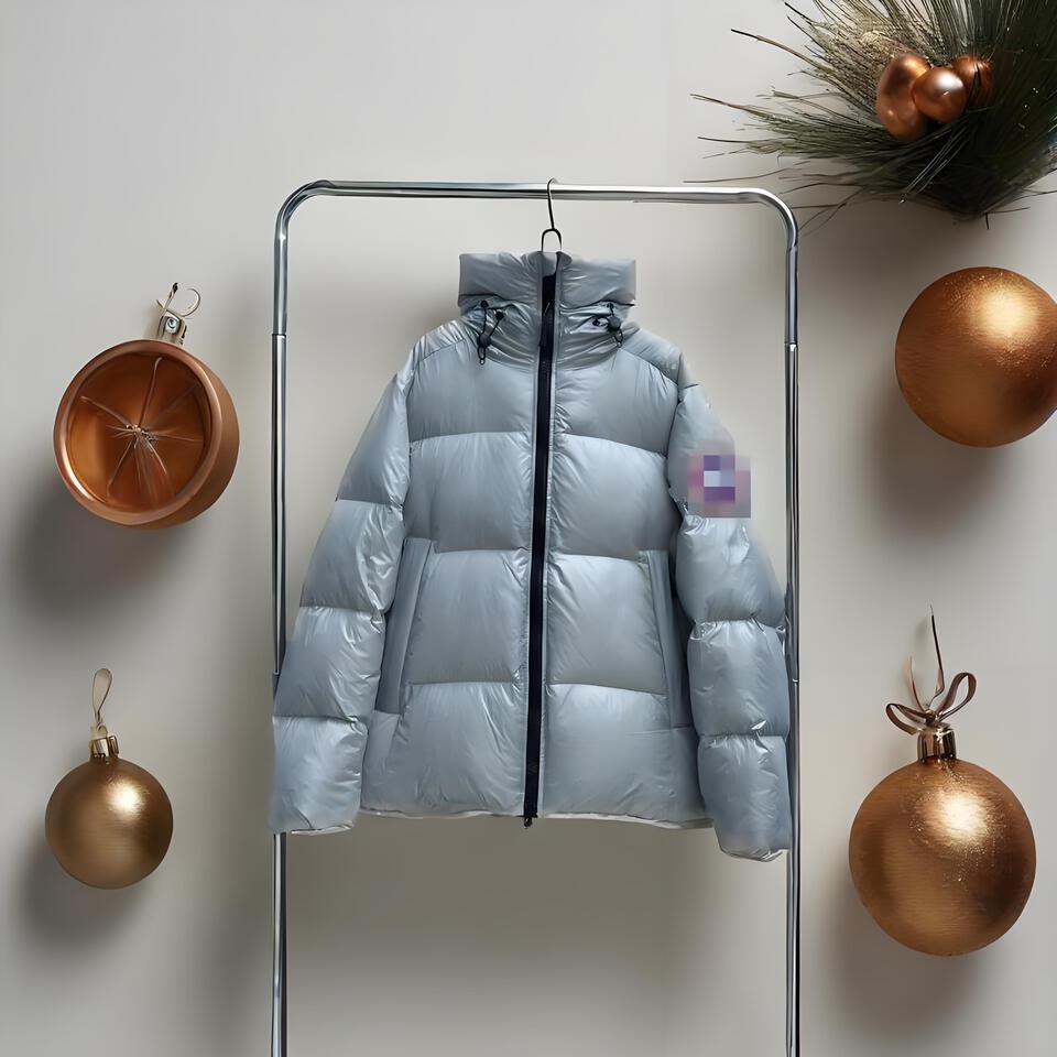 Celine Silver Puffer Jacket Windproof Warm Unisex Coat