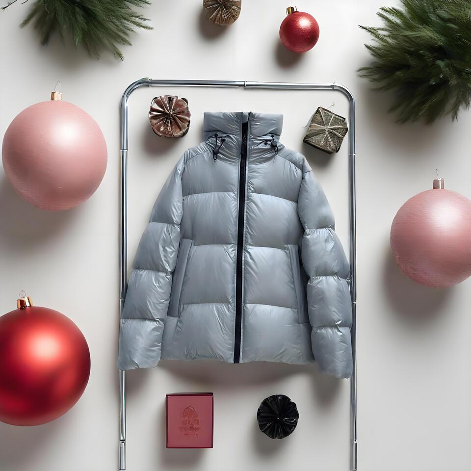 Celine Silver Puffer Jacket Winter Coats for Men Women