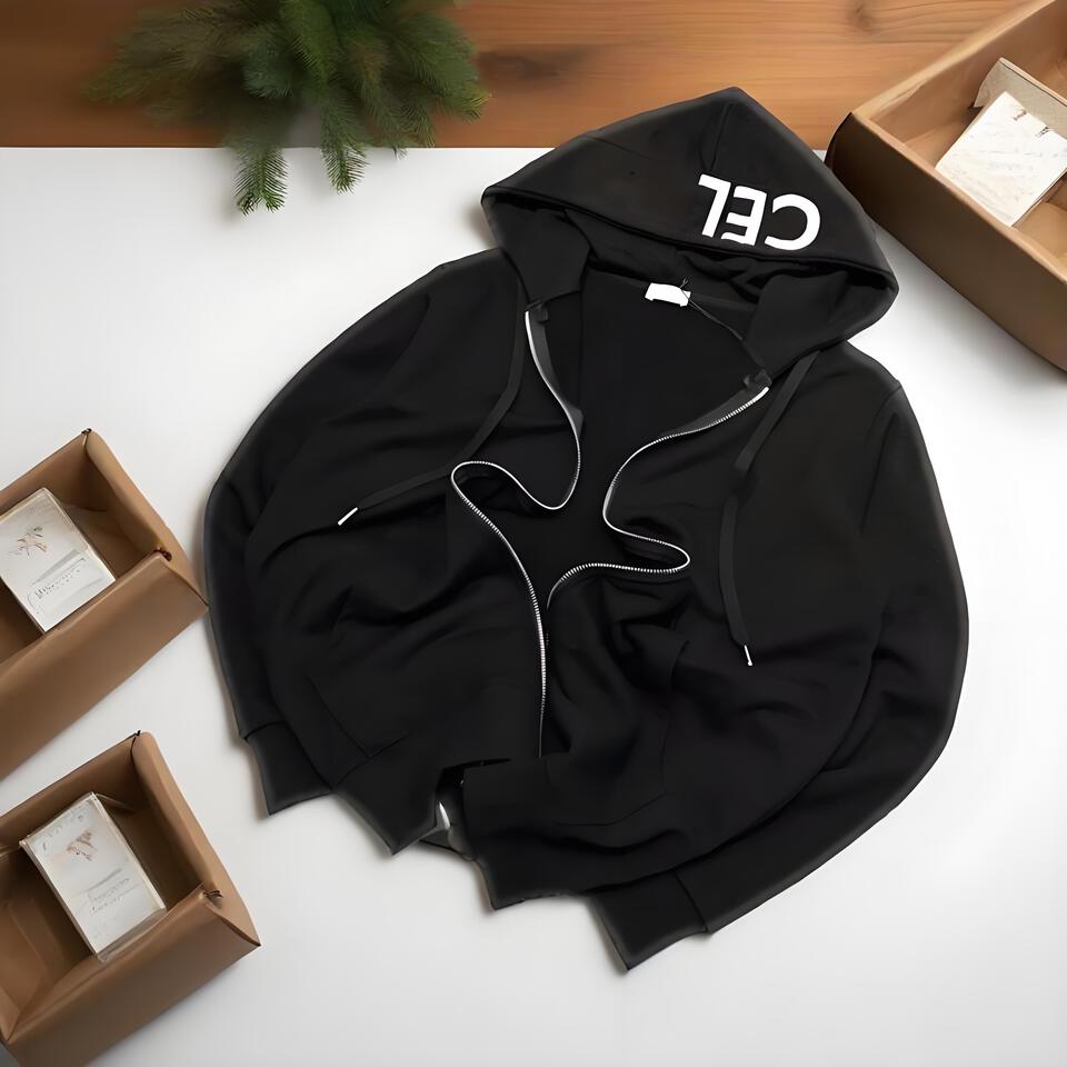 CELINE Zip Up Hoodie Unisex Casual Streetwear Pullover