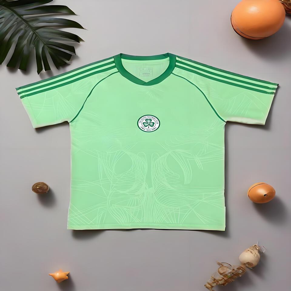 Celtic Light Green Quick-Dry V-Neck Sports T-Shirt