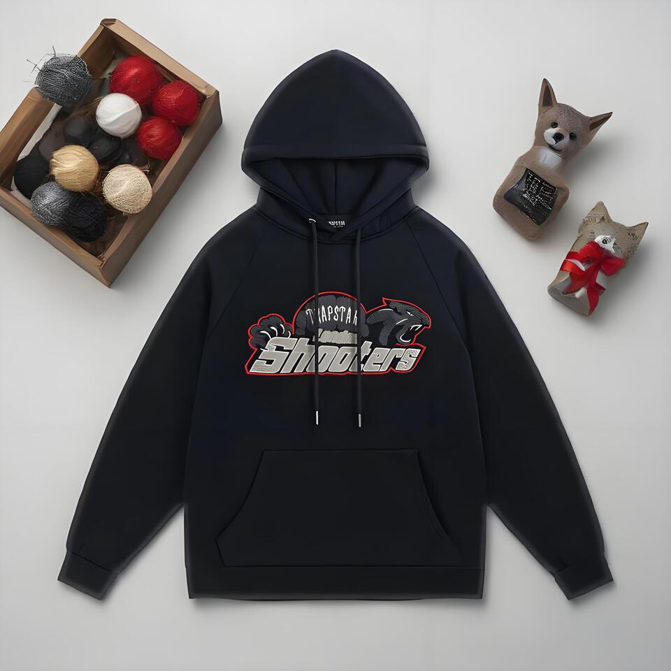 CHAMPSTAR Black Hooded Cotton Sweatshirt