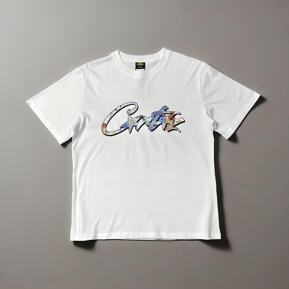 Chase Cotton Doodle Print White T-Shirt