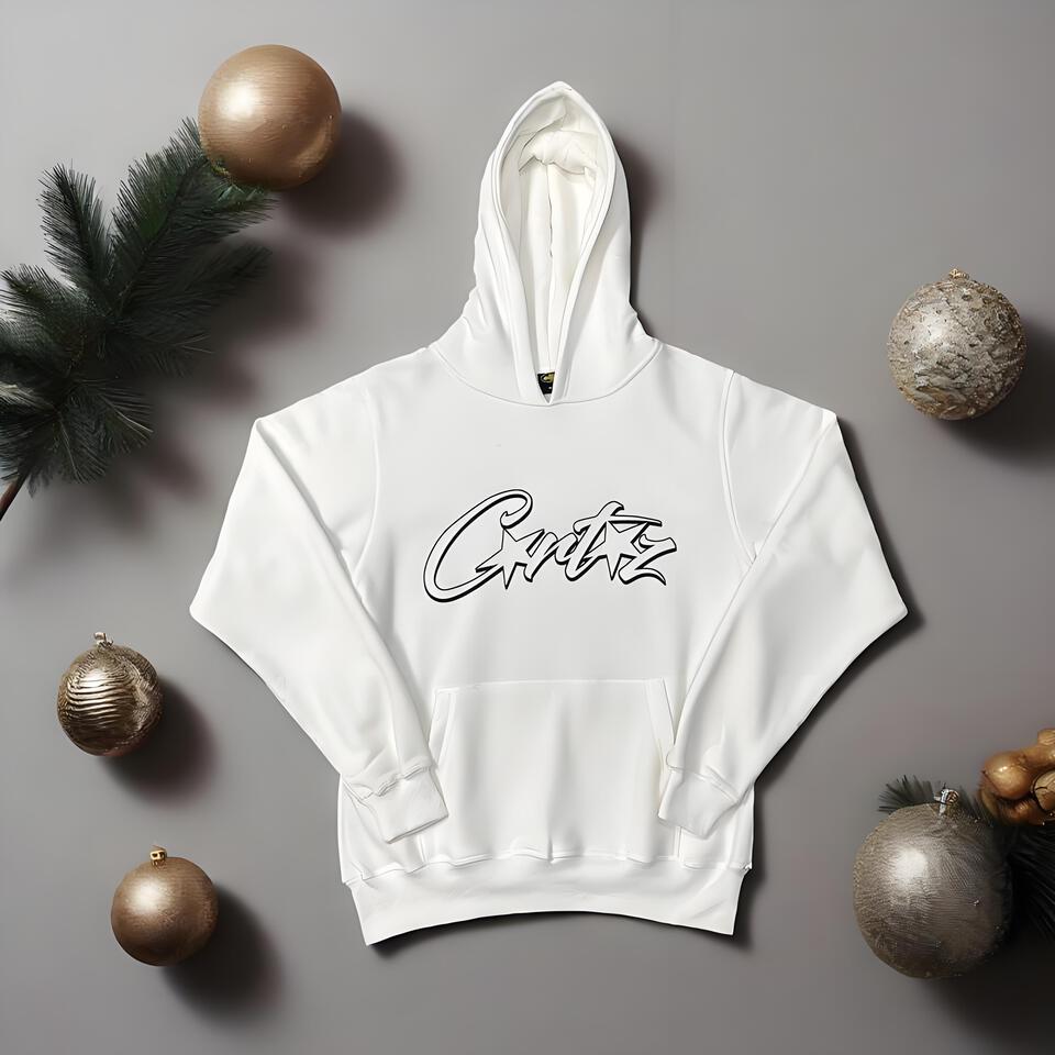 Chitzchitz White Cotton Hoodie Unisex Streetwear Casual