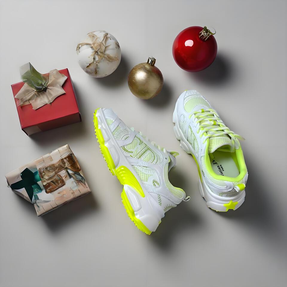 Christian Dior D-Connect White Yellow Fluorescent Sneakers for Men