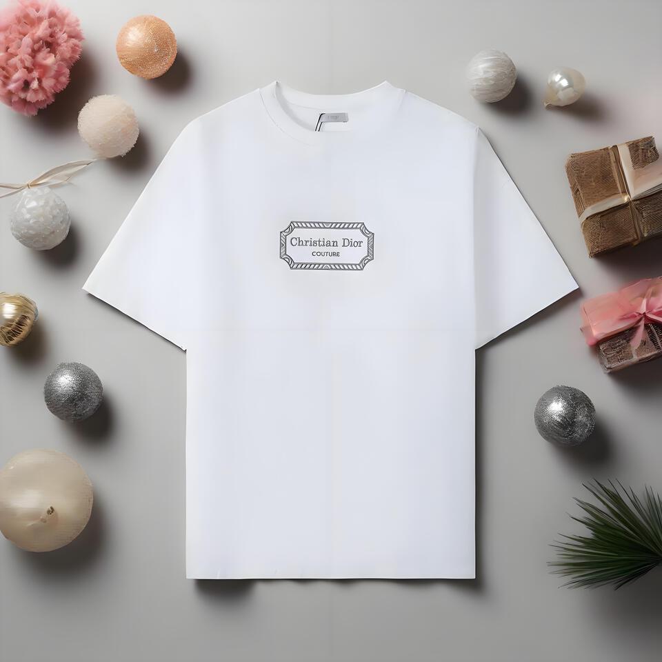 Christian Dior White Cotton Embroidered Crew Neck T-Shirt