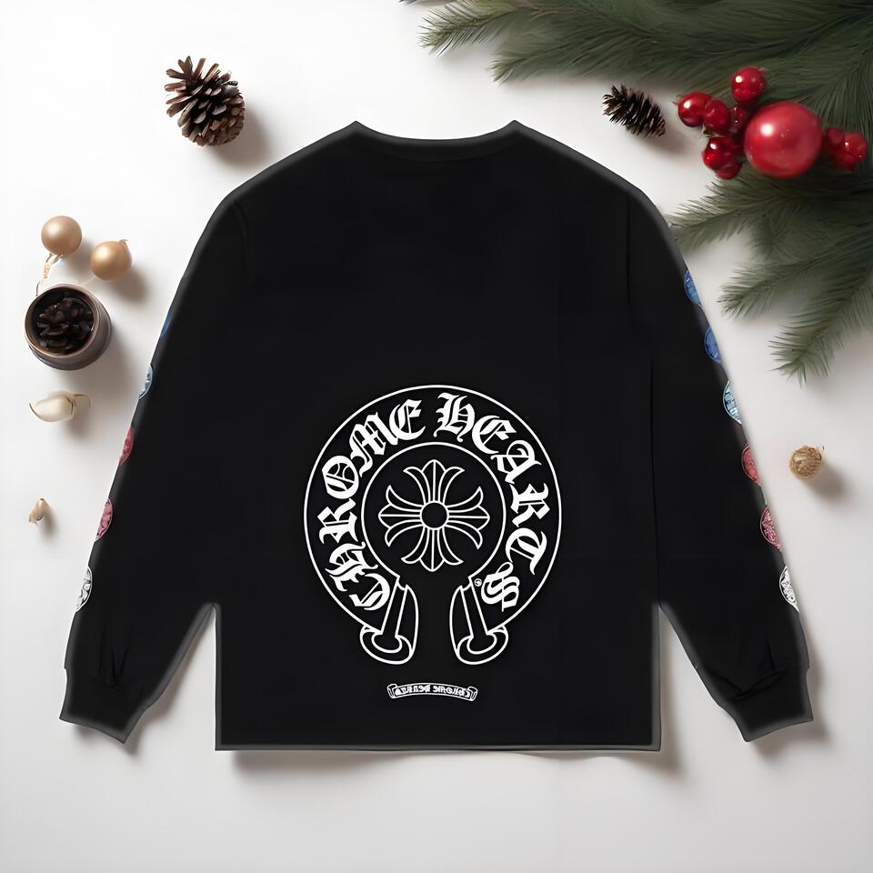 Chrome Hearts Black Cotton Classic Logo Long Sleeve T-Shirt