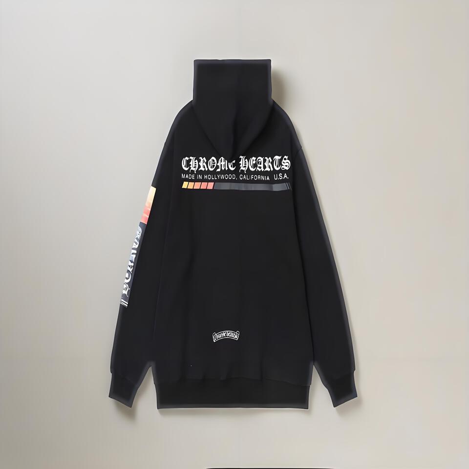 Chrome Hearts Black Cotton Gothic Hoodie