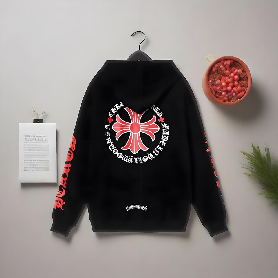 Chrome Hearts Black Cotton Hooded Sweatshirt