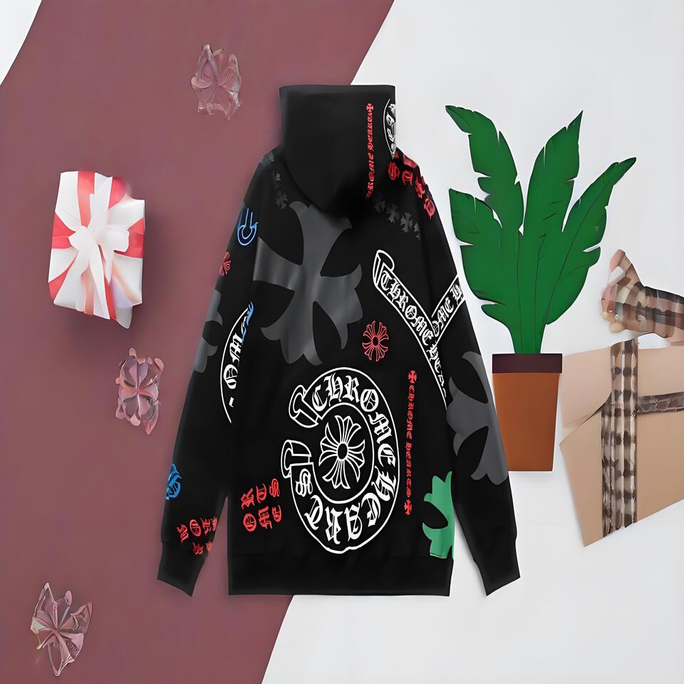 Chrome Hearts Black Cotton Hooded Sweatshirt