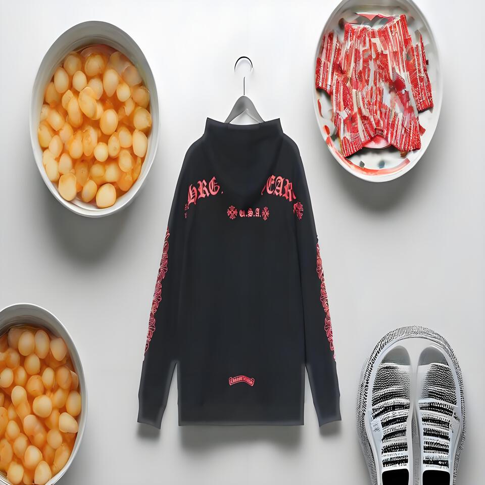 Chrome Hearts Black Cotton Hoodie Streetwear Style