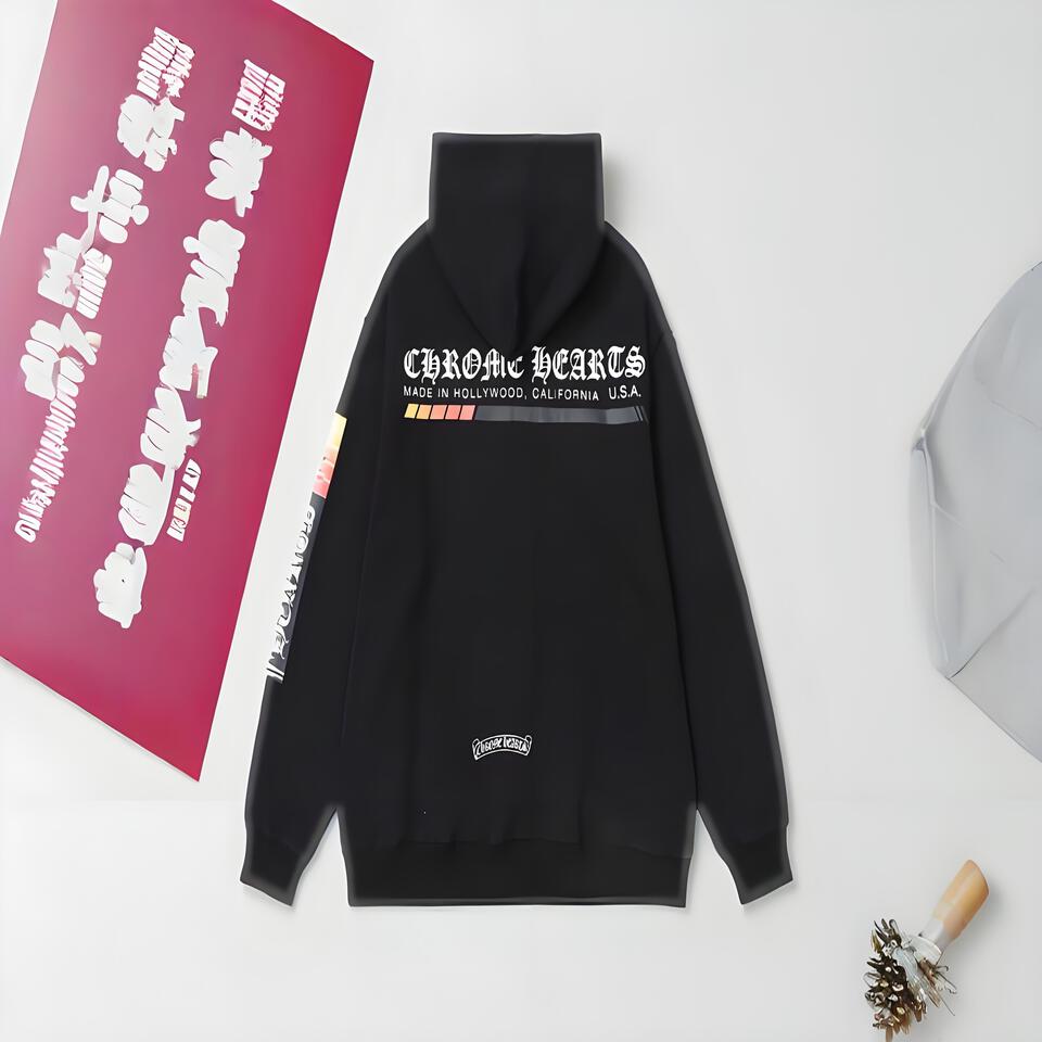 Chrome Hearts Black Cotton Hoodie Unisex Streetwear