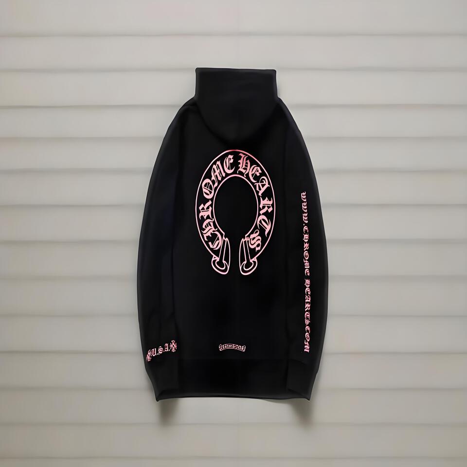 Chrome Hearts Black Cotton Hoodie Unisex Streetwear Style