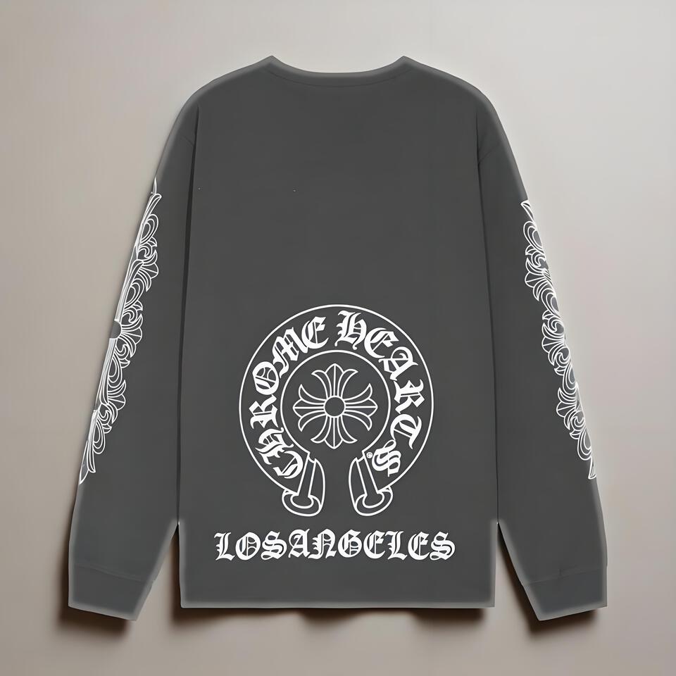 Chrome Hearts Black Cotton Long Sleeve T-Shirt Classic Print