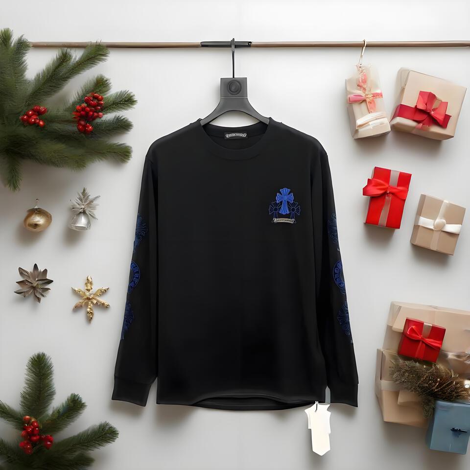 Chrome Hearts Black Cotton Long Sleeve T-Shirt Unisex