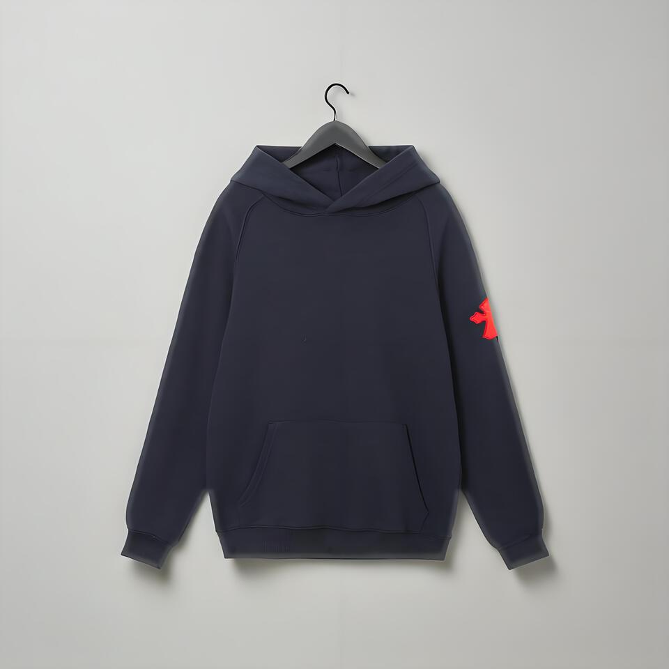 Chrome Hearts Blue Cotton Hoodie Red Cross Unisex Streetwear