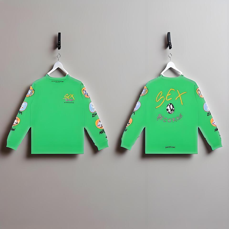 Chrome Hearts Green Cotton Punk Street Long Sleeve Tee