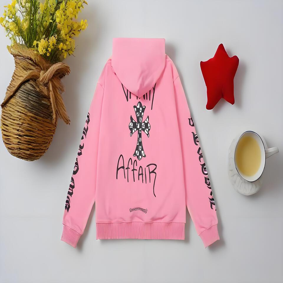 Chrome Hearts Pink Cotton Hooded Sweatshirt