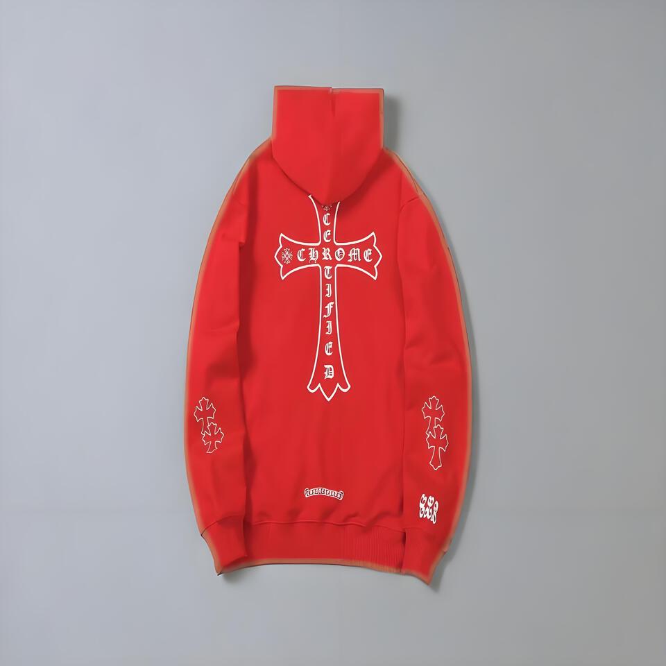 Chrome Hearts Red Cotton Hoodie Unisex