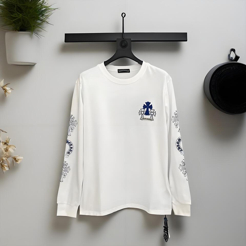 Chrome Hearts White Cotton Gothic Cross Street T-Shirt